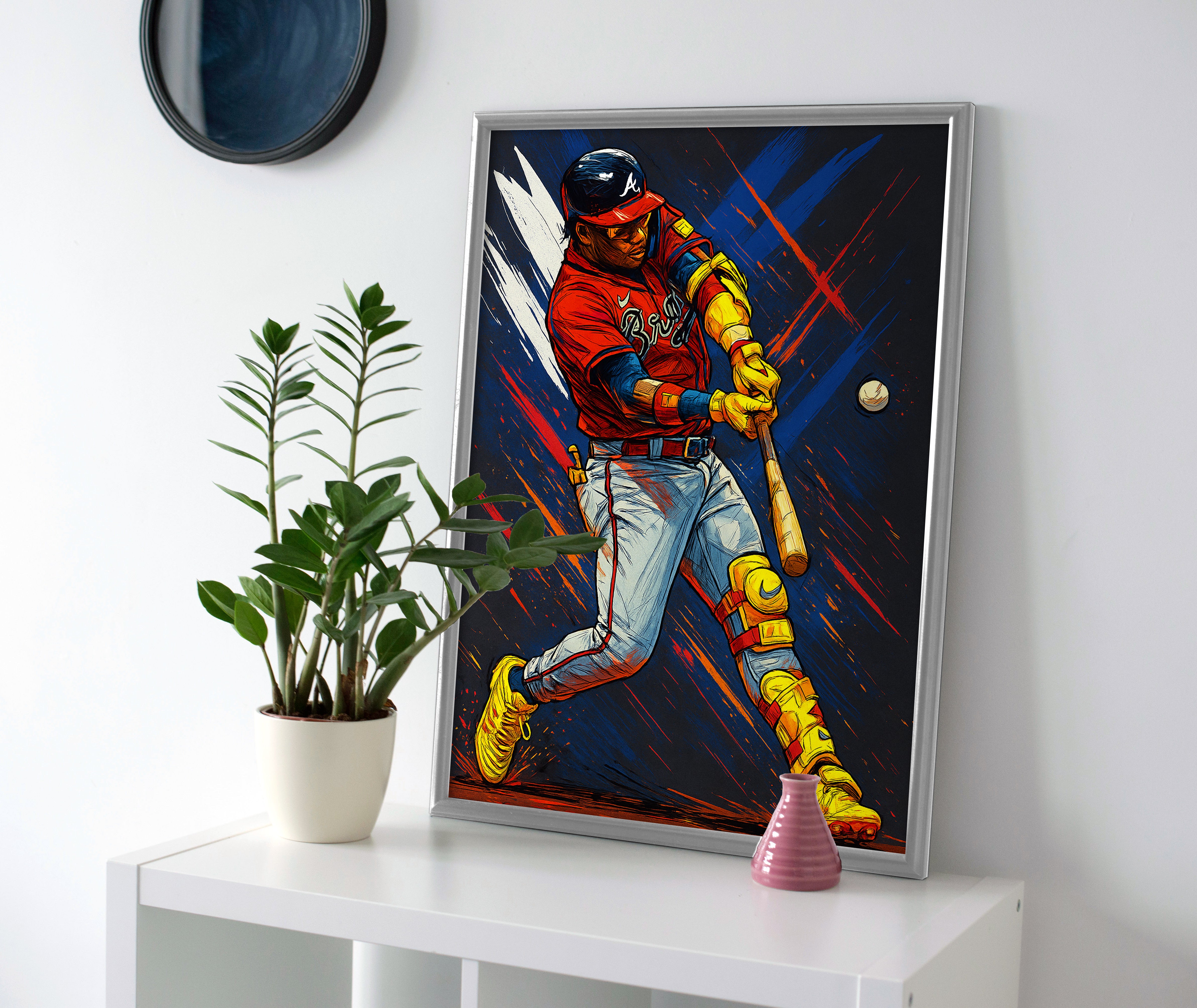 Ronald Acuna Jr Swing Poster canvas atlanta braves wall art painting